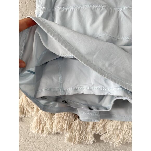 Lululemon Pace Rival Mid Rise Pleated Lined Skort Yoga Run Pilates Light Blue 10 - Picture 5 of 8